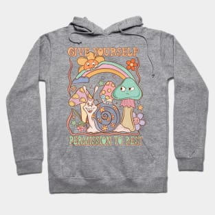 Whimsical Self Care Mushrooms Hoodie